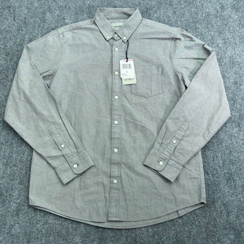 Carhartt Men's Button-Down Shirt in Light Gray